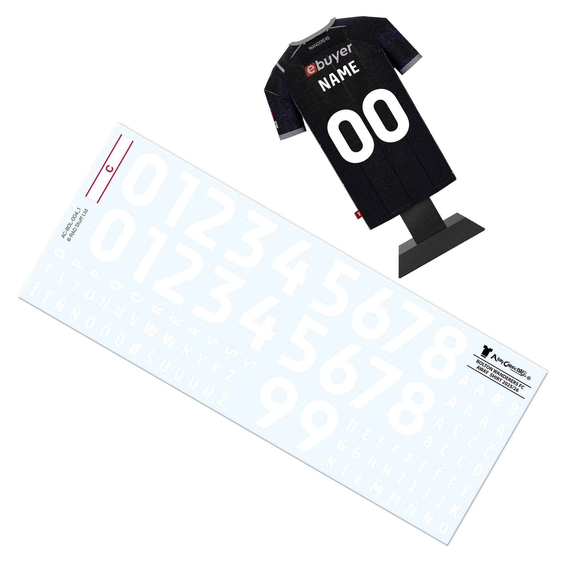 Bolton Wanderers 25/26 Alloy Shirt – Away Kit (Premium Metal Collectible Shirt)