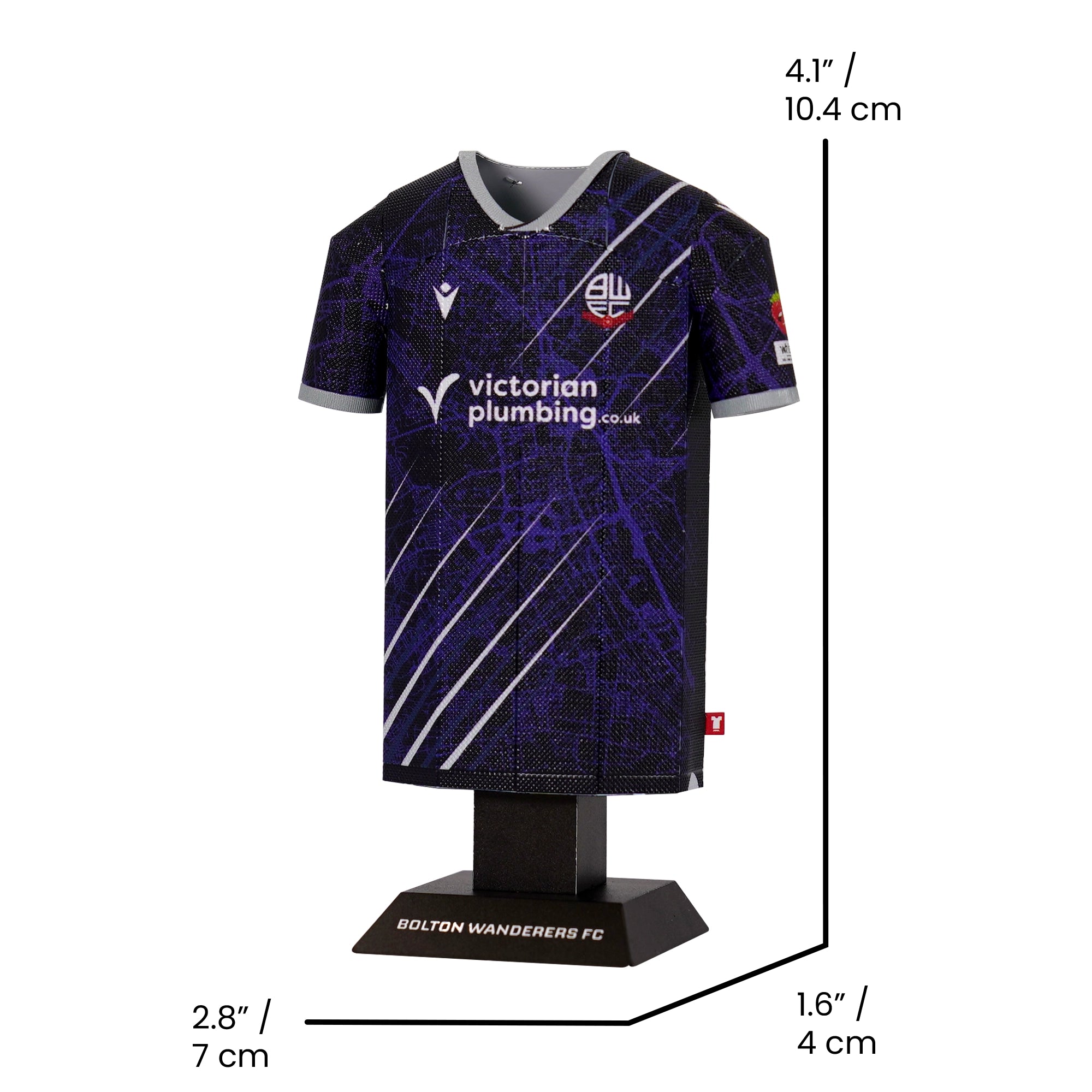 Bolton Wanderers 25/26 Alloy Shirt – Away Kit (Premium Metal Collectible Shirt)