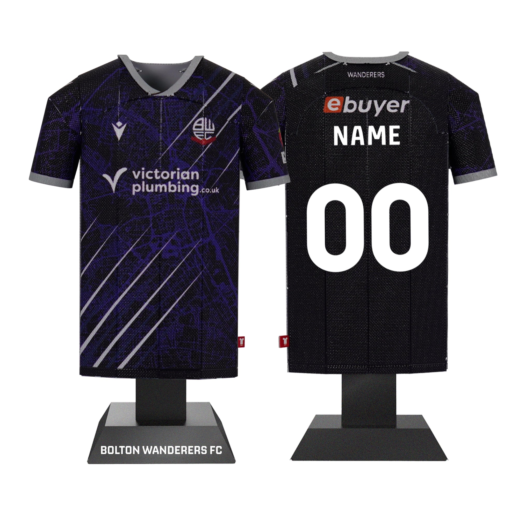 Bolton Wanderers 25/26 Alloy Shirt – Away Kit (Premium Metal Collectible Shirt)