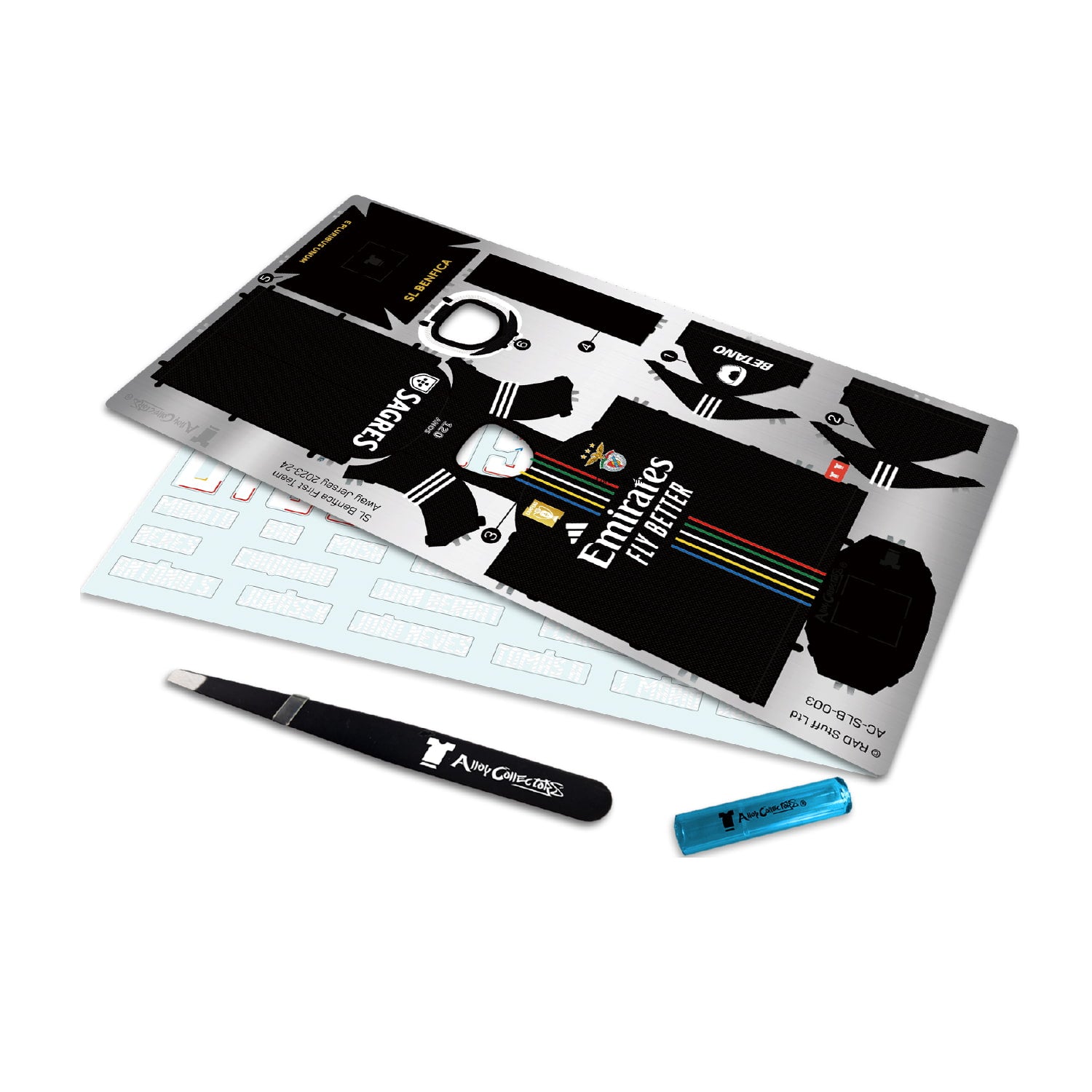 Benfica away kit metal flat lay