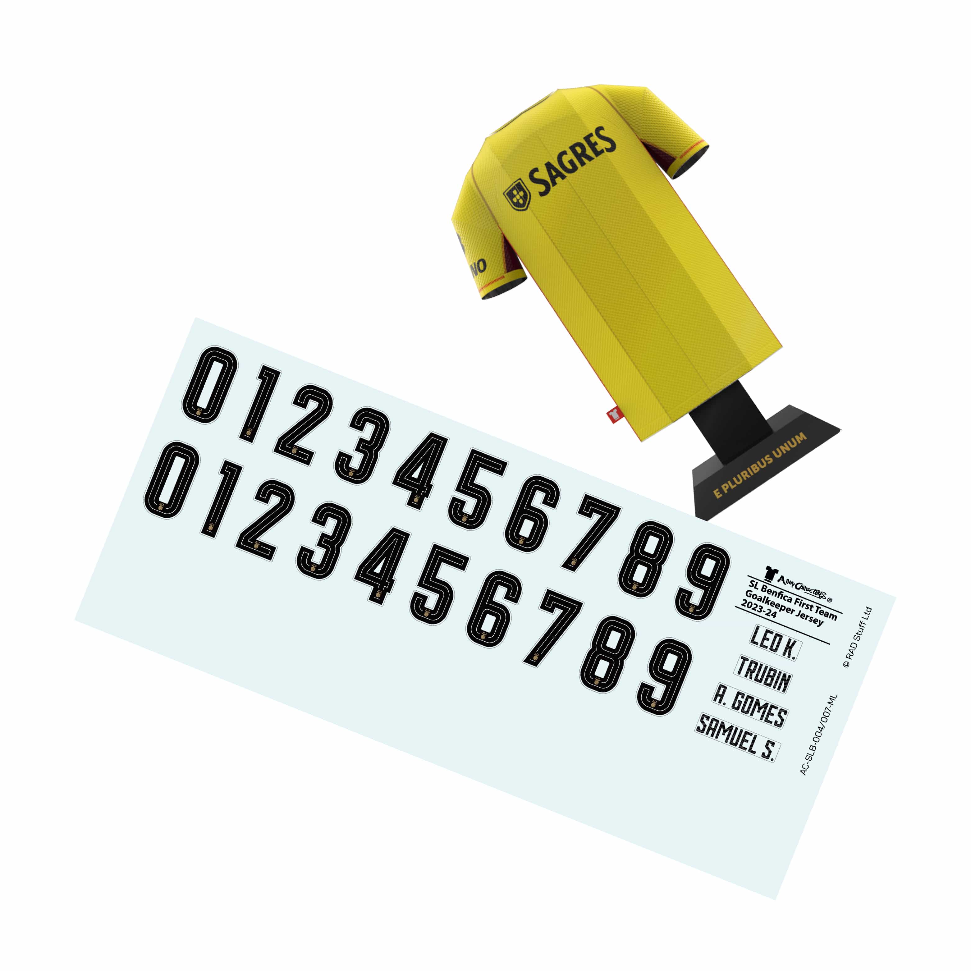 Benfica goalkeeper kit decal sheet