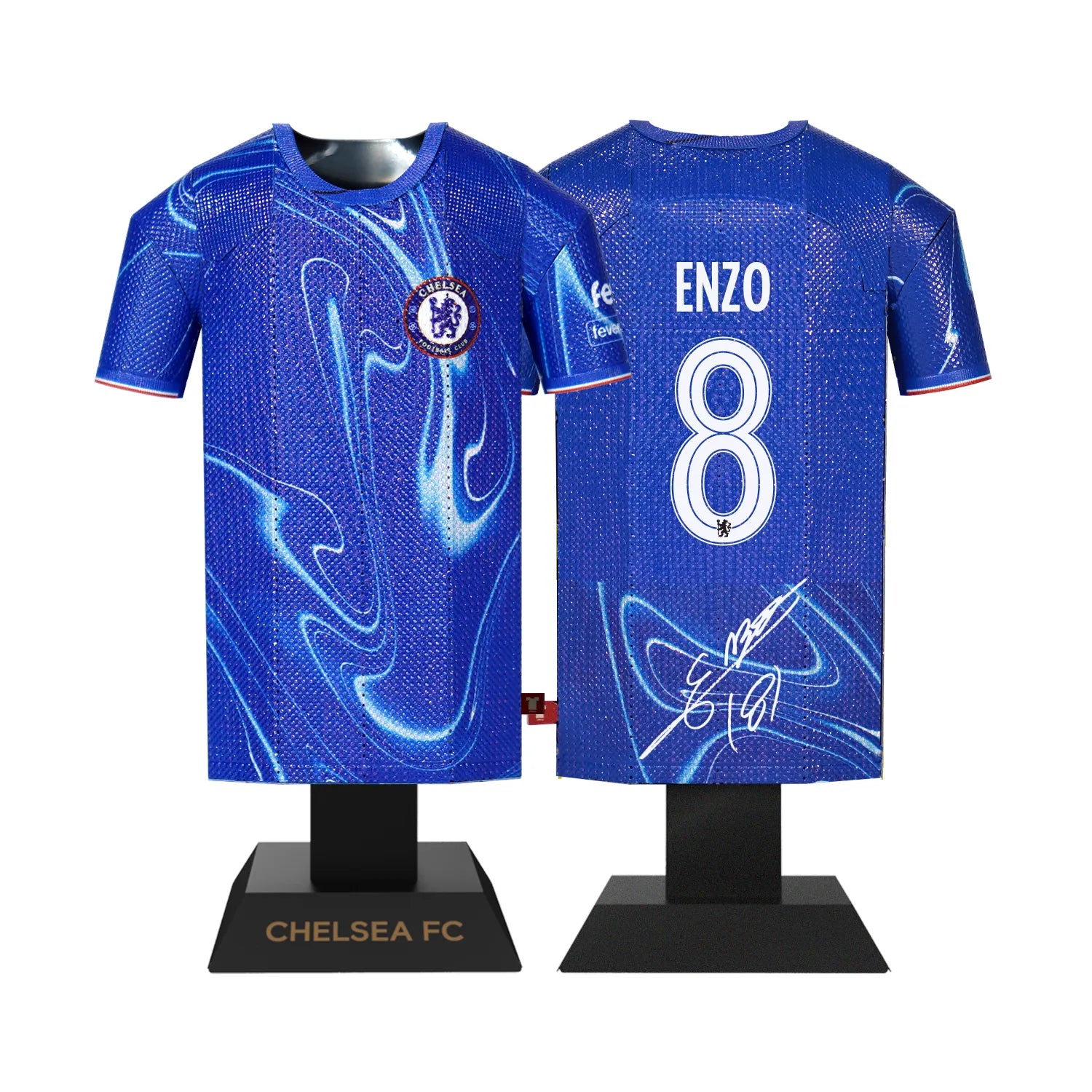 Enzo Fernandez 24/25 chelsea home shirt collectible with signature and number on the back