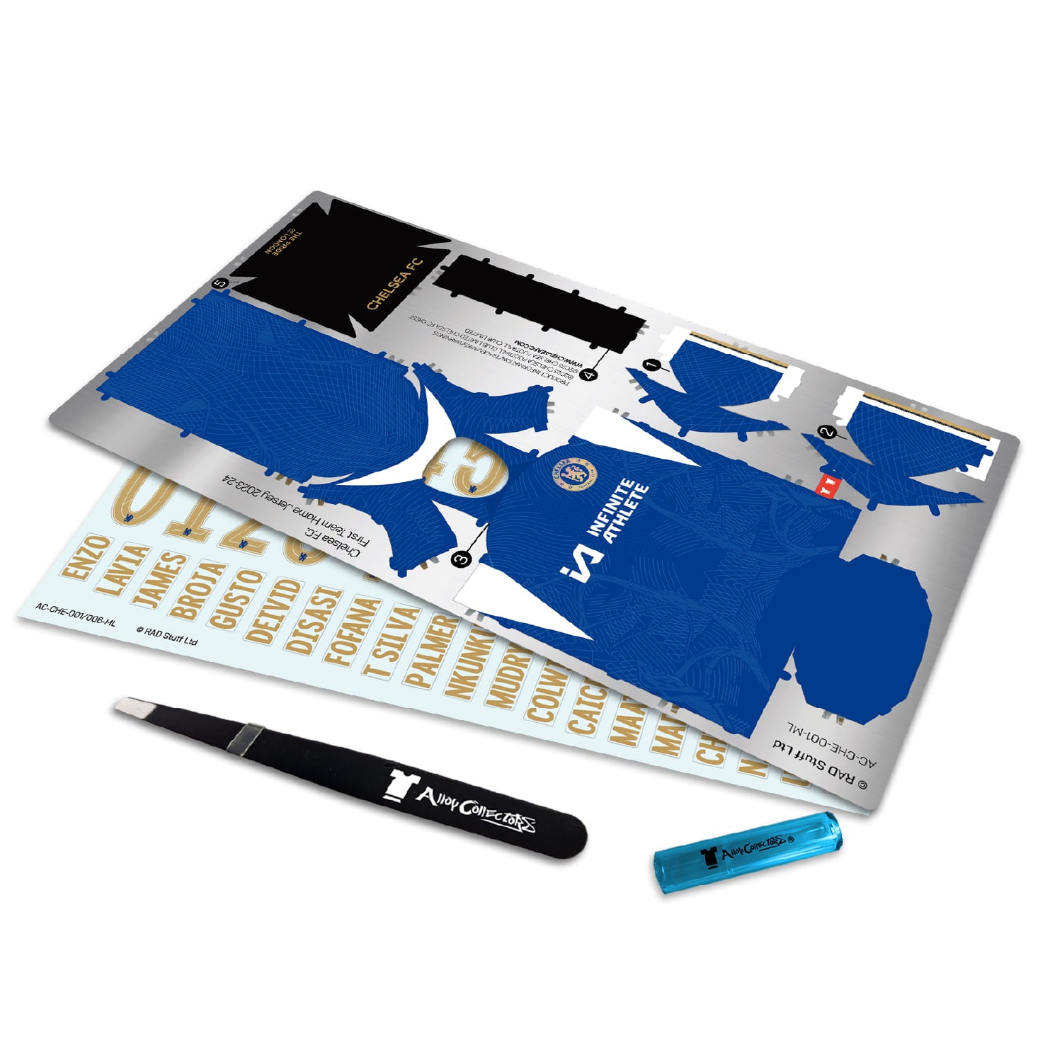 Chelsea kit metal flat lay