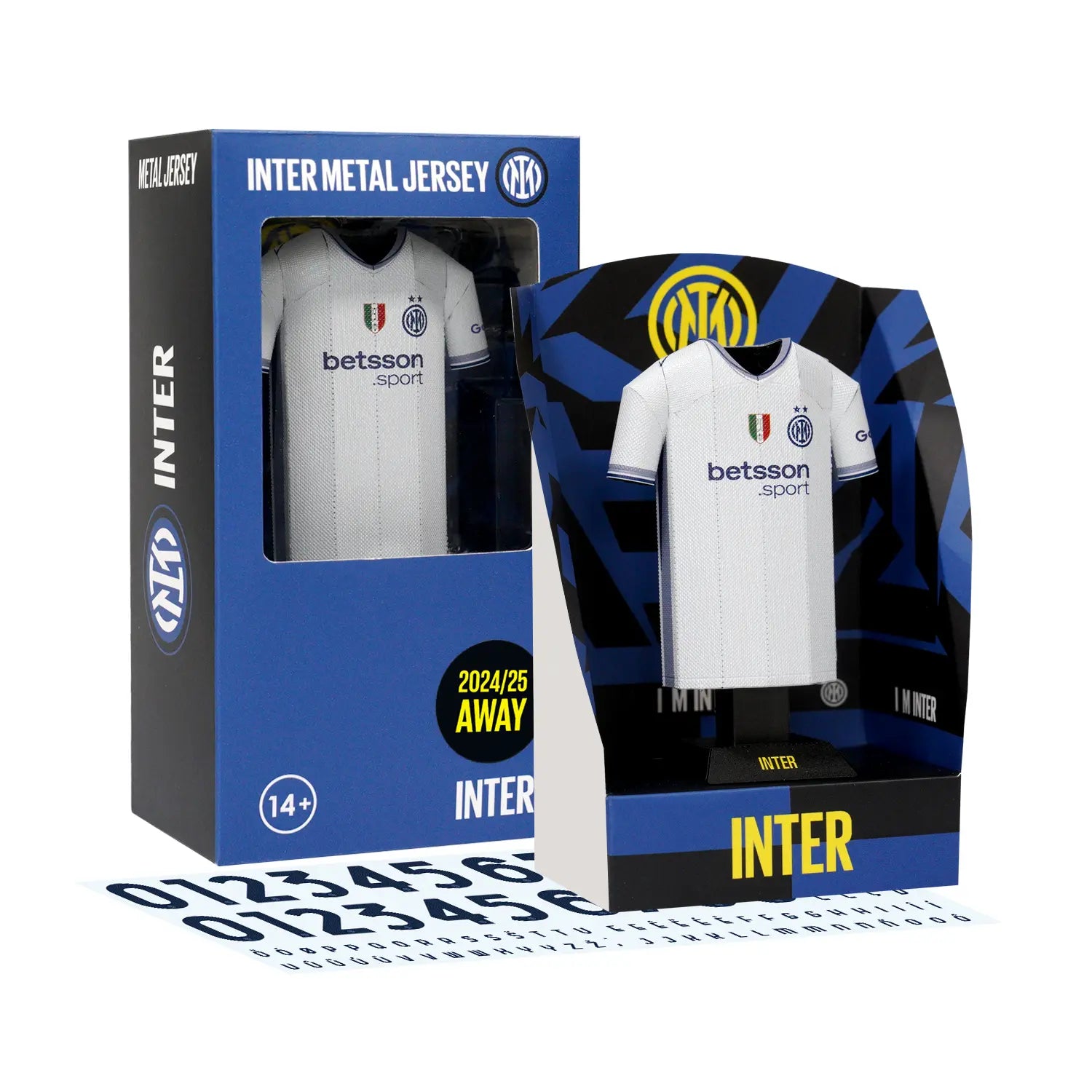 Inter 24/25 away jersey collectible in packaging with decal sheet