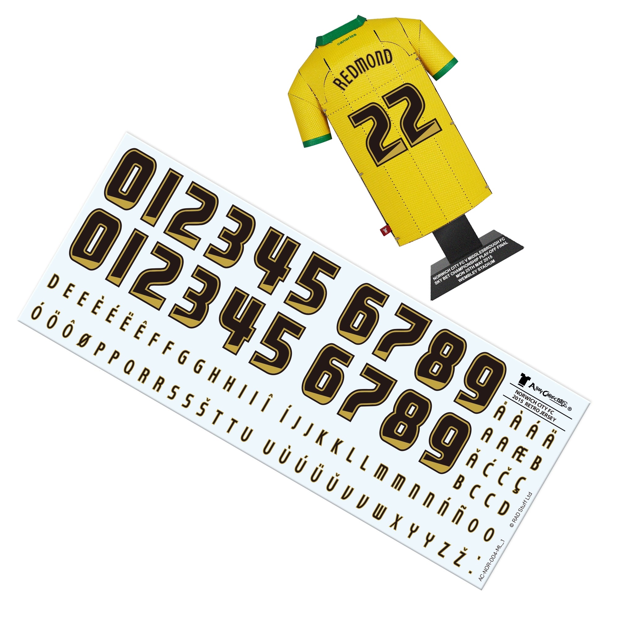 Norwich City 2015 Play-Off Final Shirt Metal Collectible | Wembley Triumph Edition