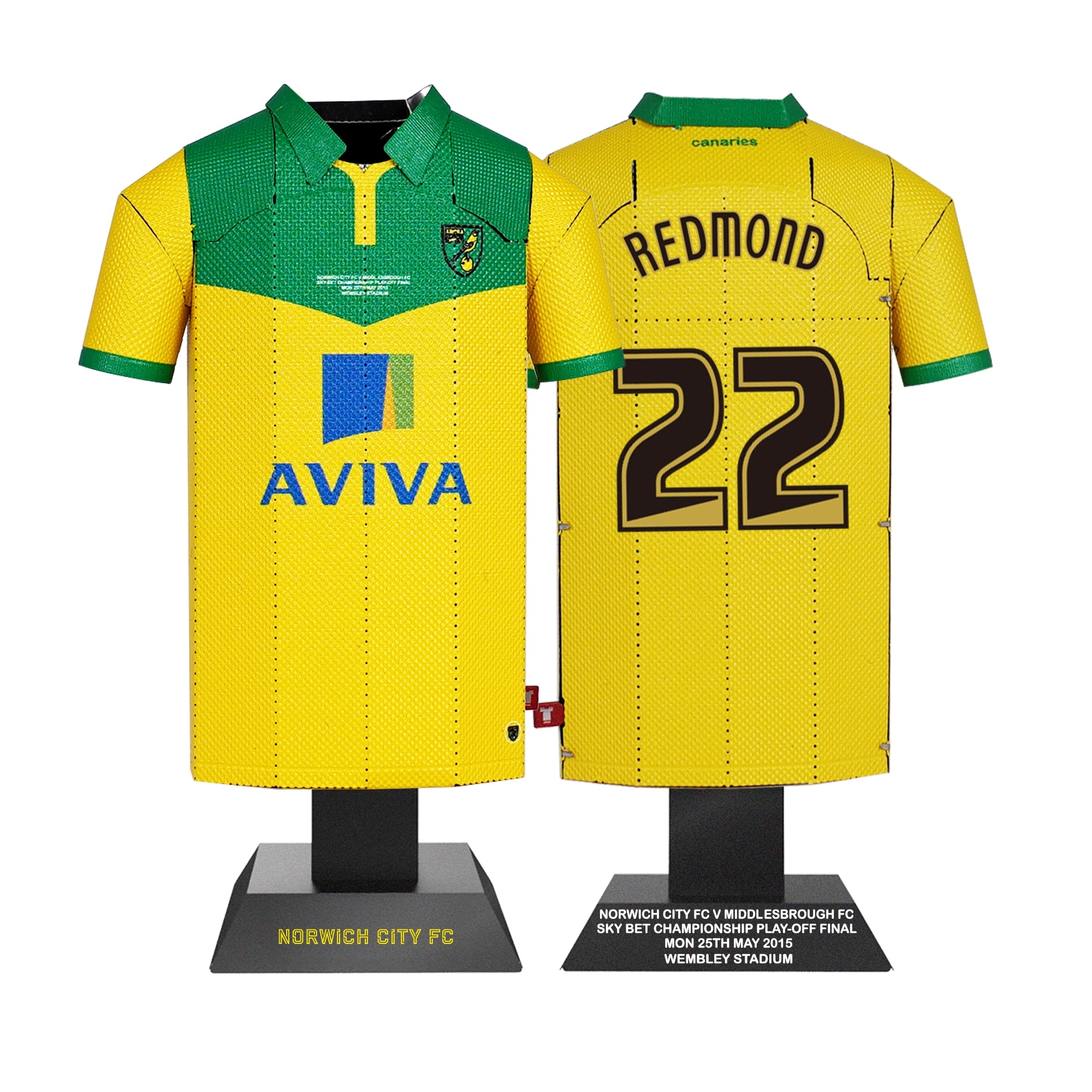 Norwich City 2015 Play-Off Final Shirt Metal Collectible | Wembley Triumph Edition
