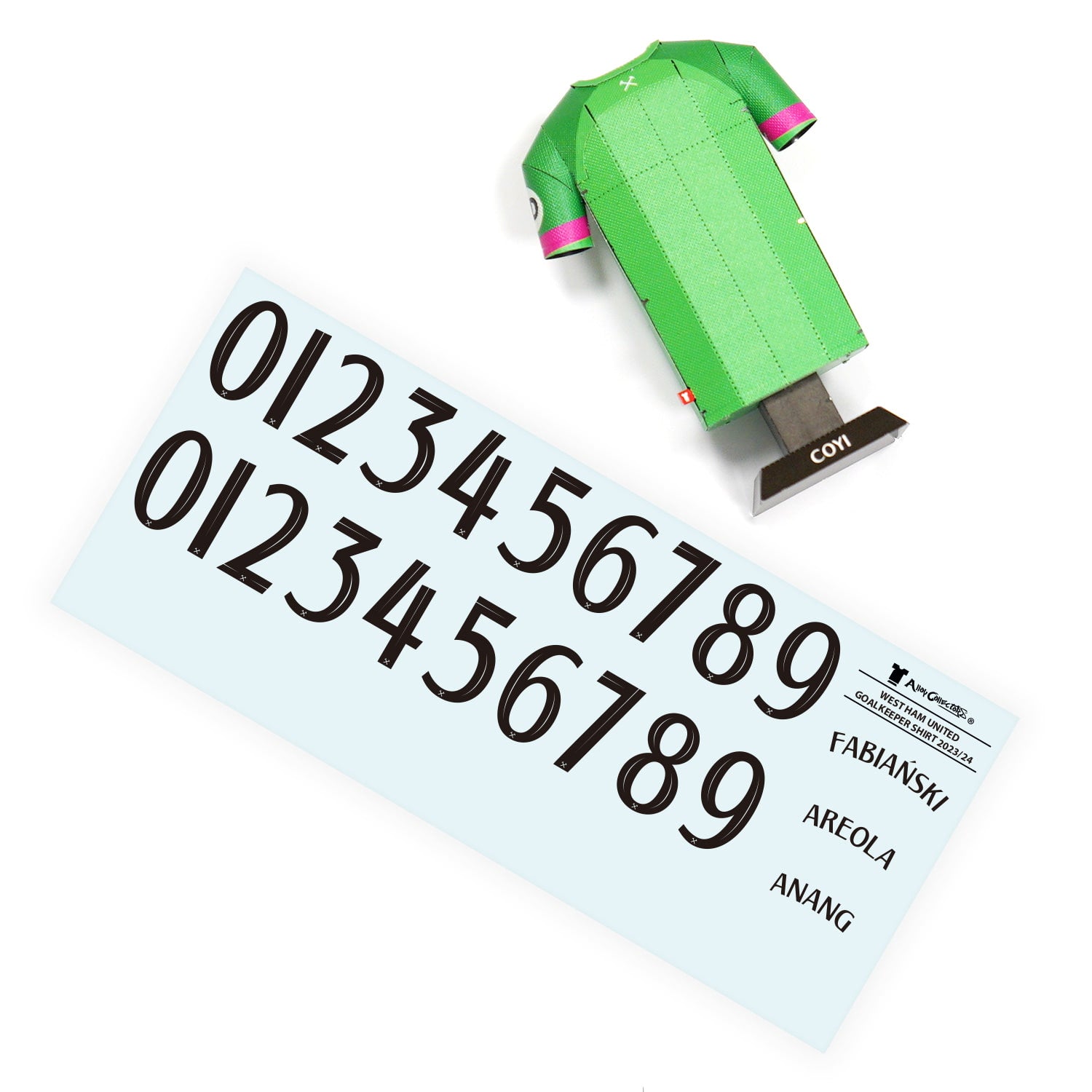 West ham goalkeeper shirt decal