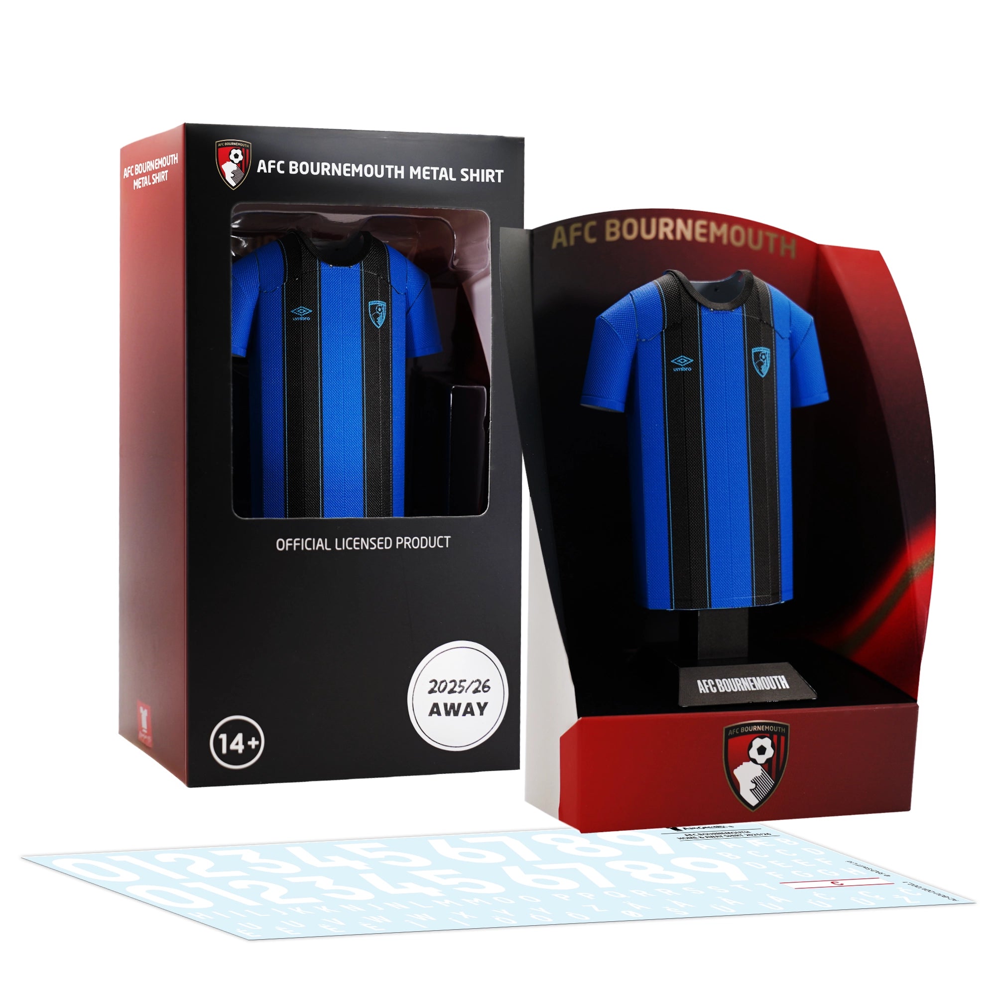 AFC Bournemouth 25/26 Alloy Shirt – Away Kit (Premium Metal Collectible Shirt)