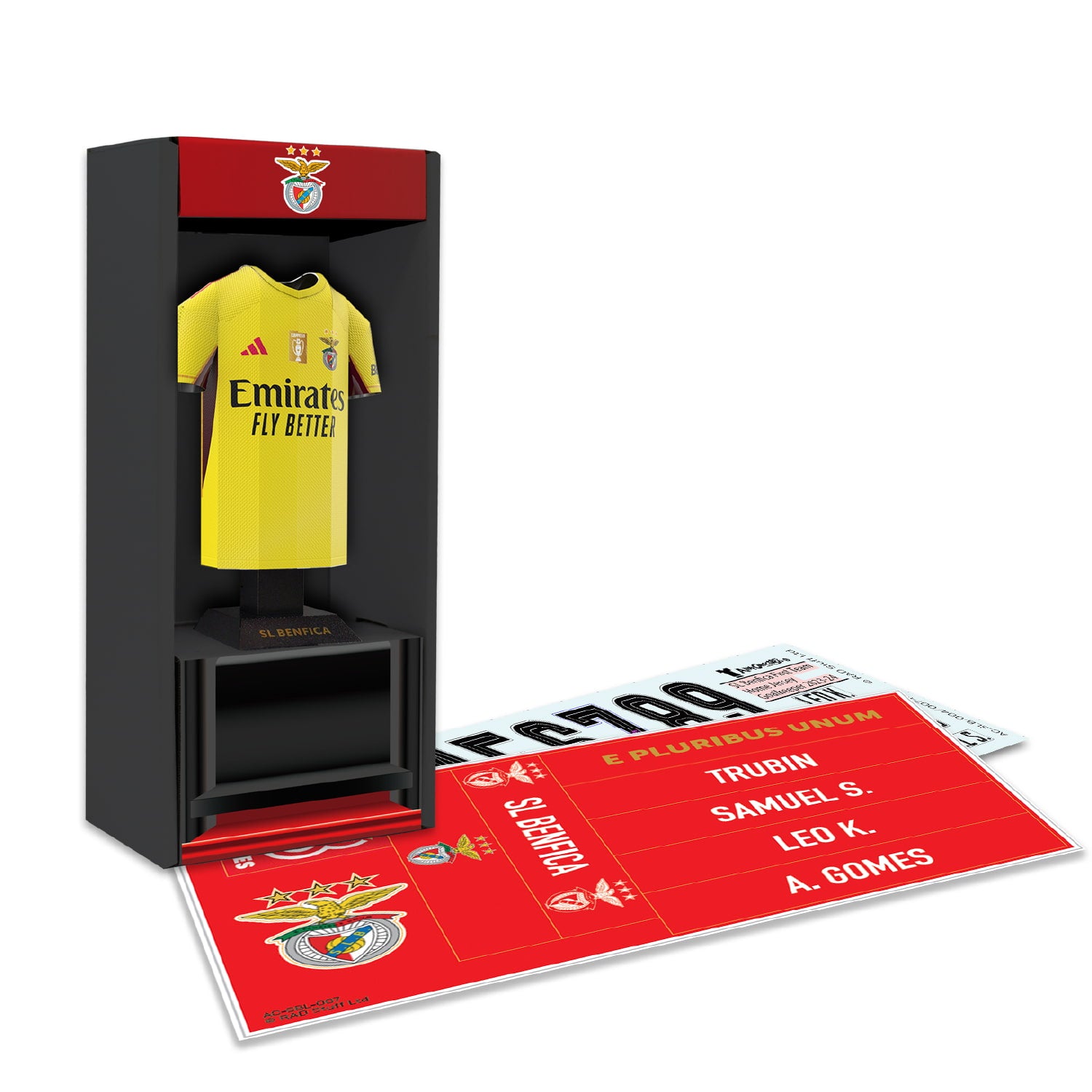 Benfica goalkeeper kit image with locker and stickers