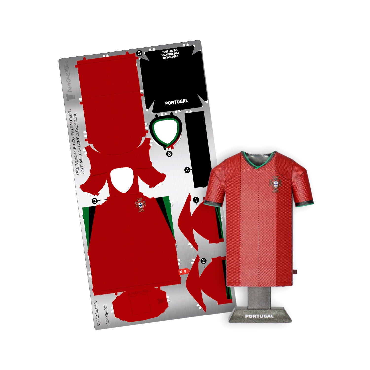 Portugal metal home shirt with metal sheet and kit