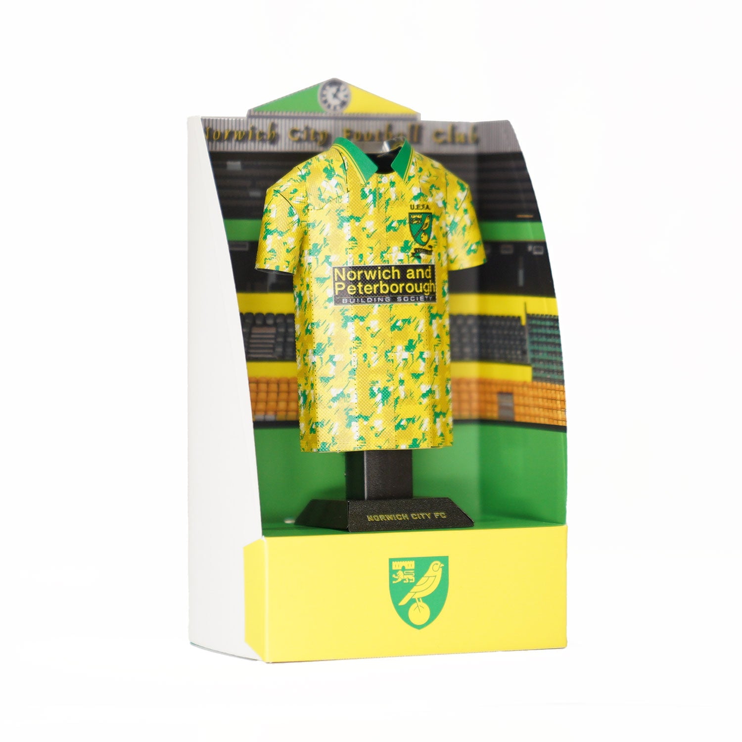 Norwich City 1993 UEFA Cup shirt on display