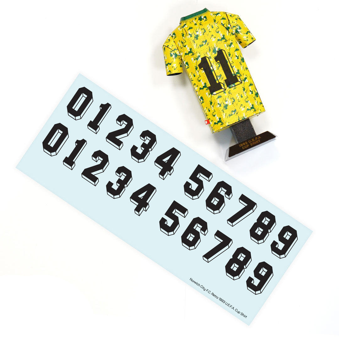 Norwich City 1993 UEFA Cup Shirt with decal sheet