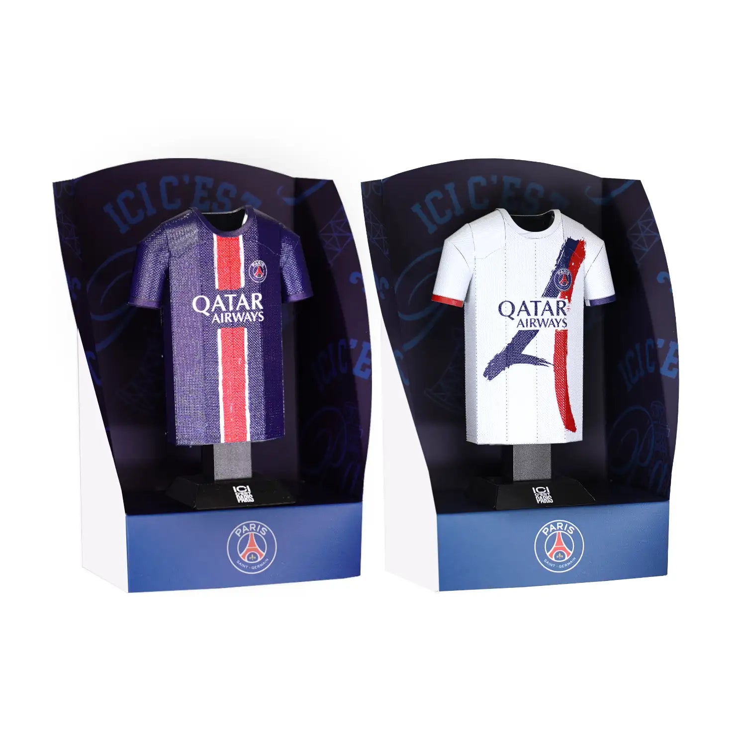 PSG 24/25 Home and away collectible bundle in display