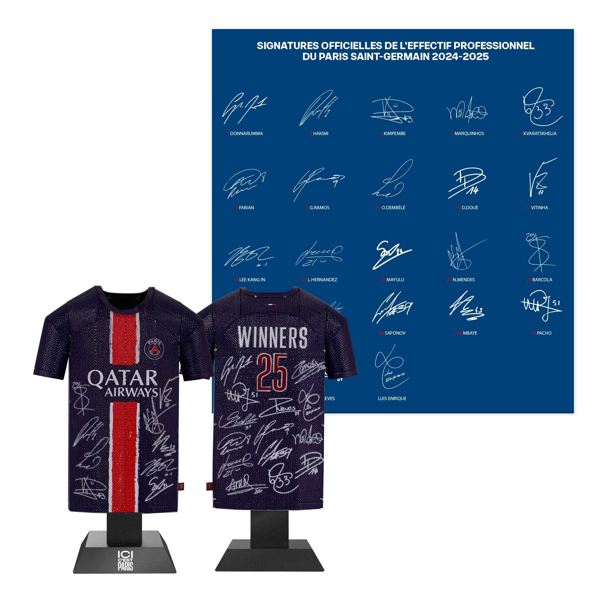 Paris Saint-Germain 2024/25 Winner Alloy Shirt – Home Kit (Squad Signature Edition)