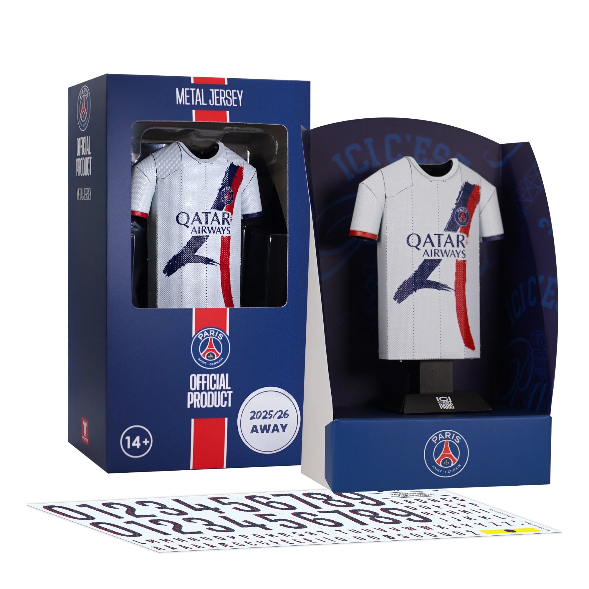 Paris Saint-Germain 25/26 Alloy Shirt – Away Kit (Premium Metal Collectible Jersey)
