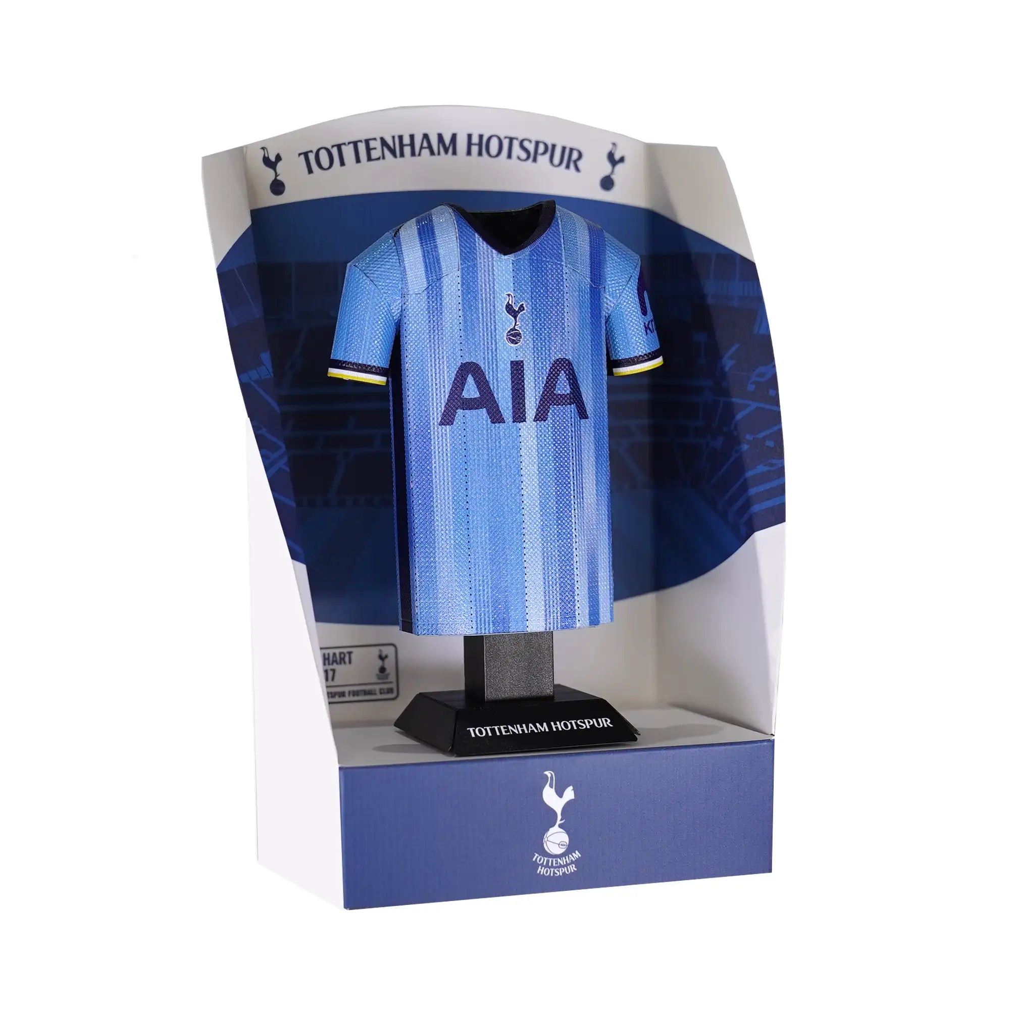 Tottenham 24/25 Away shirt collectible in tottenham hotspur stadium display