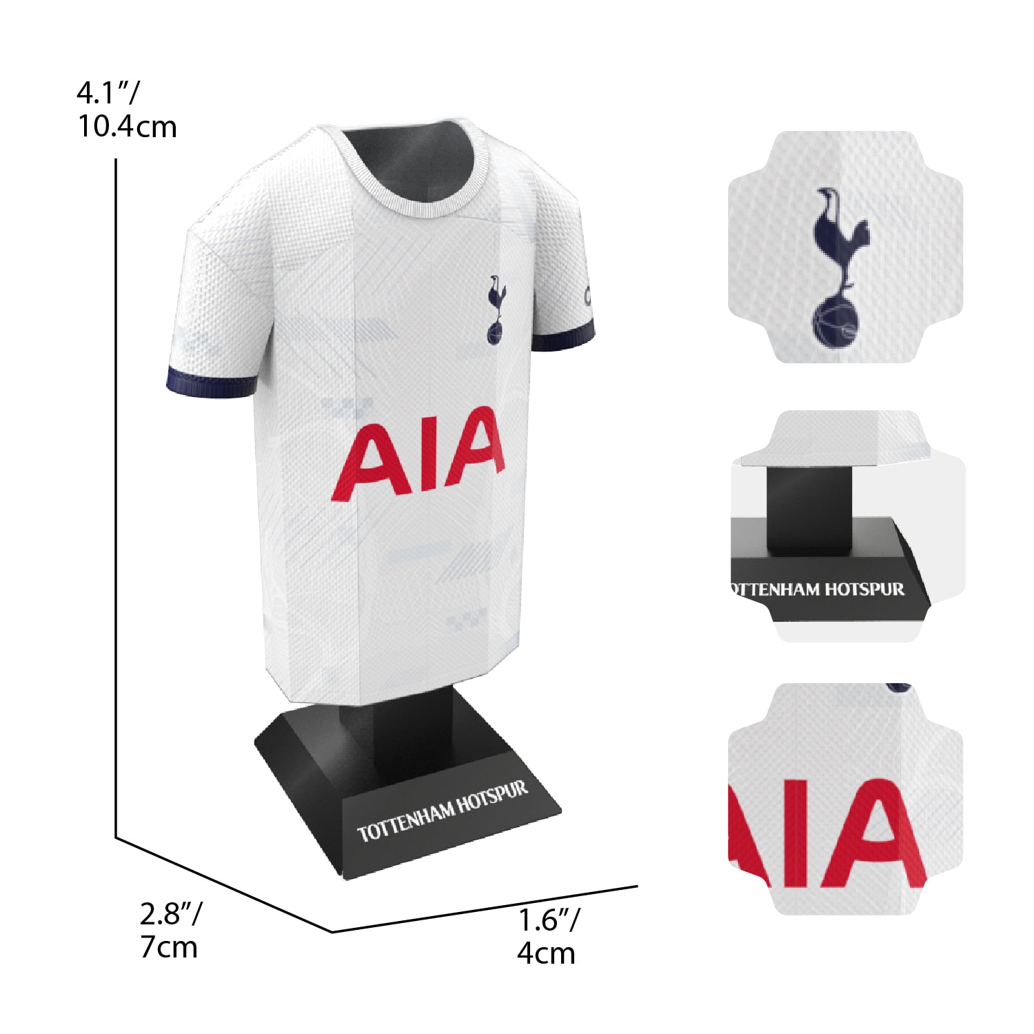 Tottenham home kit dimensions