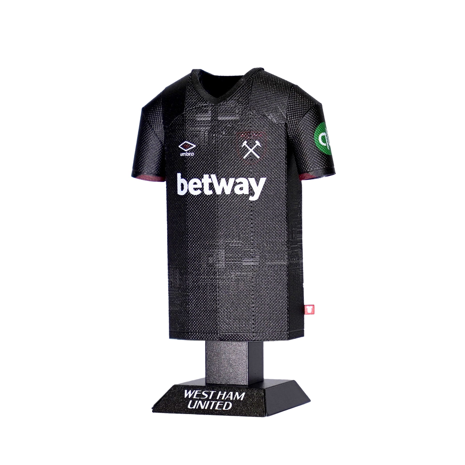 West Ham United FC Maglia Home 24/25 - Edizione Da Collezione In Metallo, Personalizzabile Con Nome E Numero, Espositore Incluso
