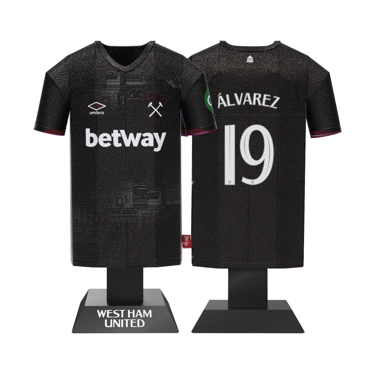 West Ham United 24/25 Away shirt collectible with Alvarez 19 on the back