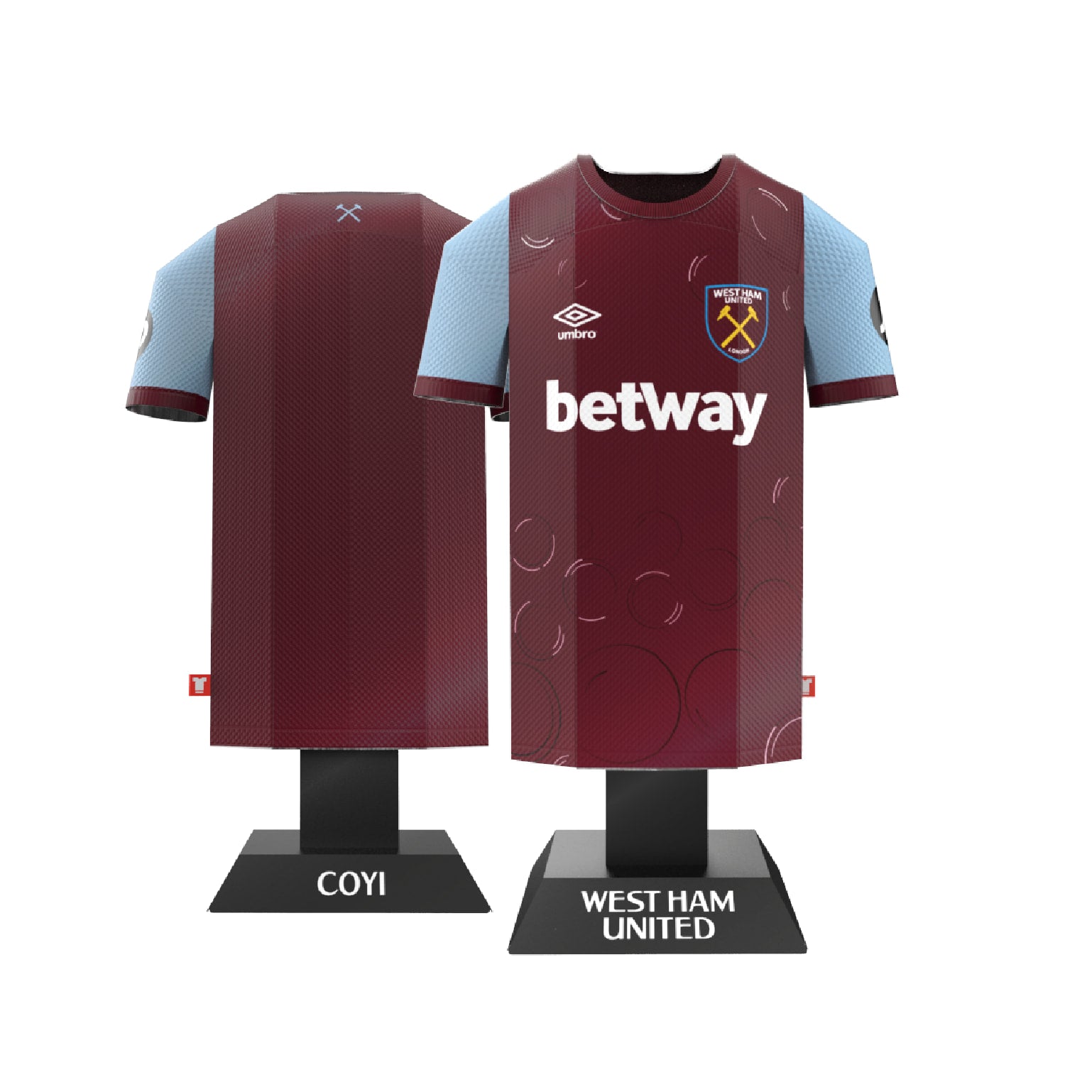 West ham shirt front and back